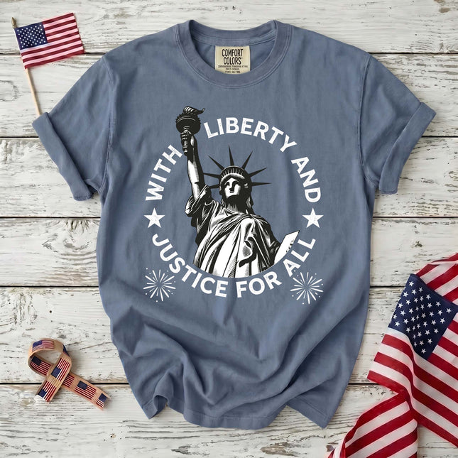 Comfort Colors Liberty and Justice for All Patriotic America T-Shirt