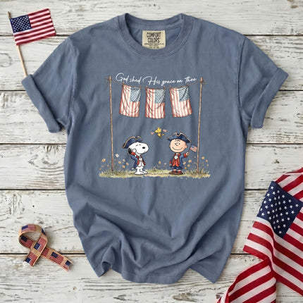 Comfort Colors God Shed His Grace On Thee Patriotic Colonial Friends T-Shirt