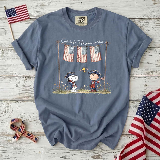 Comfort Colors God Shed His Grace On Thee Patriotic Colonial Friends T-Shirt