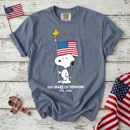 Comfort Colors 250 Years Of Freedom Fireworks Patriotic Dog T-Shirt