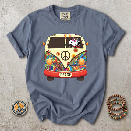 Comfort Colors Peace Love Hippie Van Retro Groovy T-Shirt