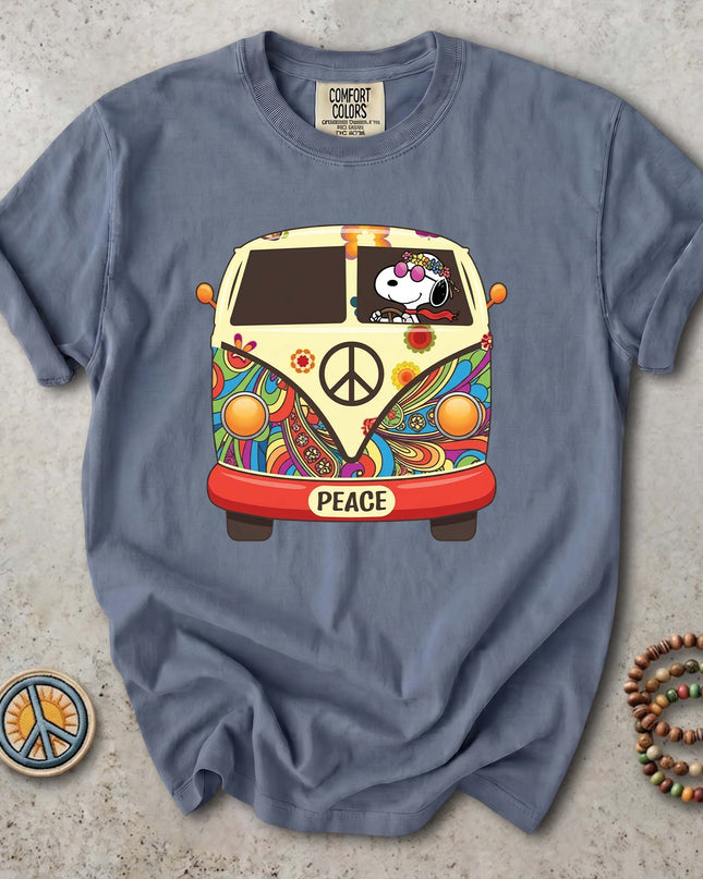 Comfort Colors Peace Love Hippie Van Retro Groovy T-Shirt