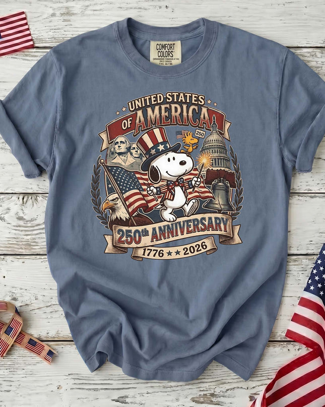 JEAN_2e991b08-f0ae-459e-a03e-8ff75df91e7d - AuraNations - Comfort Colors 1776 Vintage Patriotic T-Shirt - Blue Jean / S - 250TH ANNIVERSARY, ALL, COMFORT COLORS, NO CUSTOM, PRODUCTS, SNPY, TSHIRT