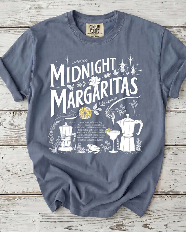 Comfort Colors Midnight Margaritas Witch Shirt Spooky Cocktail Halloween T-Shirt