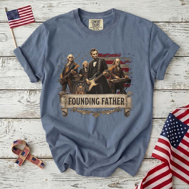 Comfort Colors Founding Father Patriotic Liberty Rock Band T-Shirt