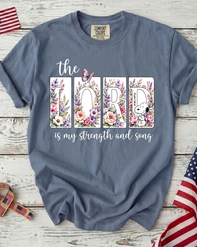 Comfort Colors The Lord Is My Strength And Song Psalm 118:14 Scripture T-Shirt