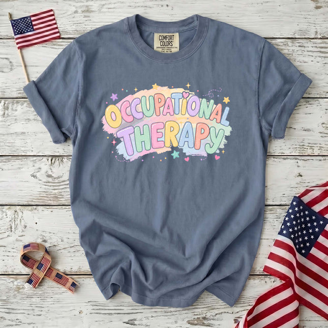 Comfort Colors Occupational Therapy Pastel Rainbow Therapist Gift T-Shirt
