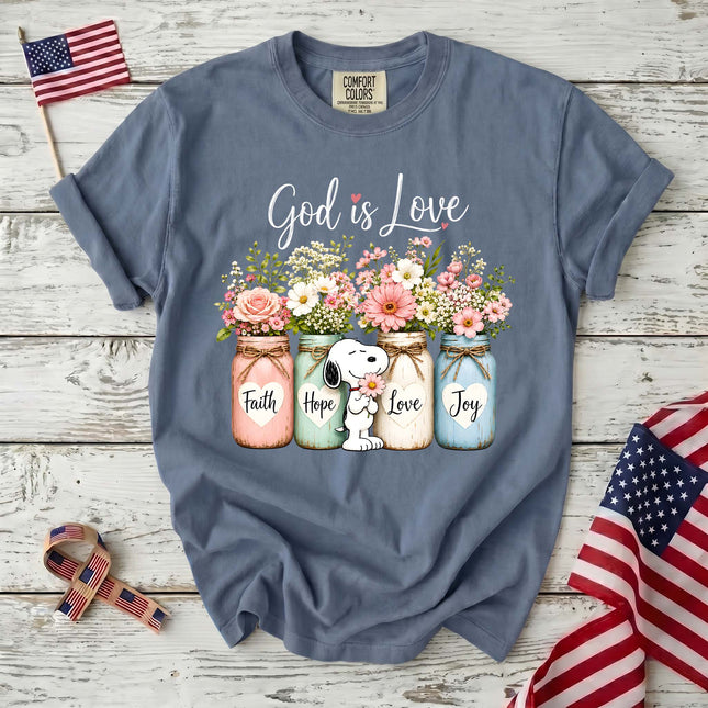Comfort Colors God Is Love Floral Faith T-Shirt