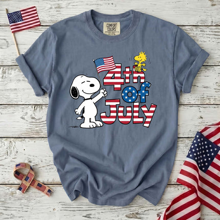 Comfort Colors 4th Of July American Flag Dog T-Shirt