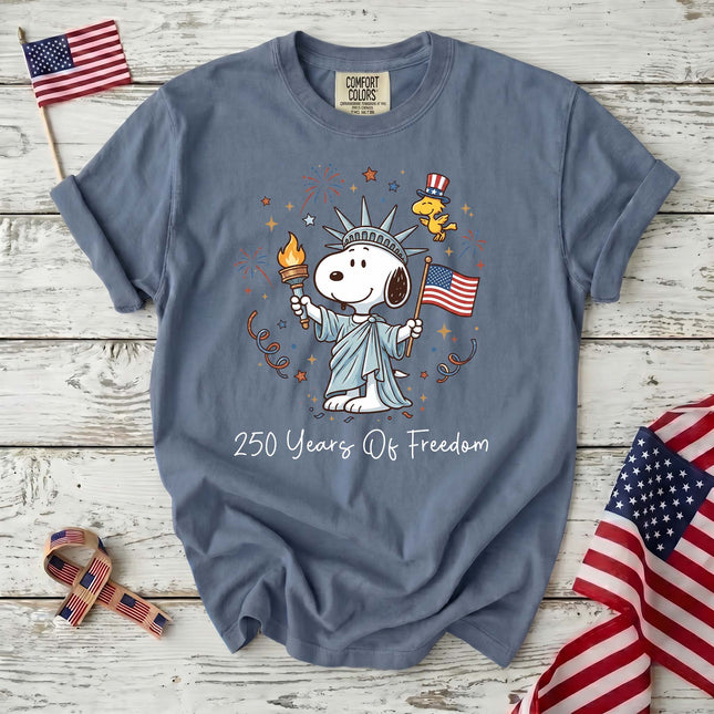 Comfort Colors 250 Years Of Freedom Liberty Patriotic Dog T-Shirt