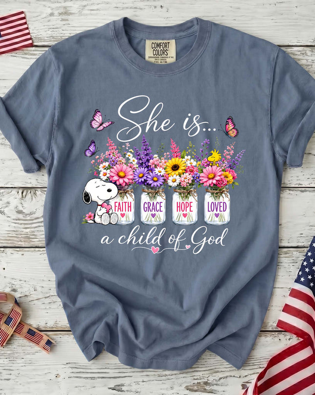 Comfort Colors Child of God Floral Faith T-Shirt