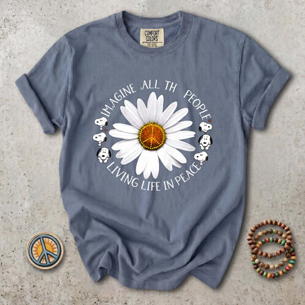 Comfort Colors Imagine All The People Peace Daisy T-Shirt