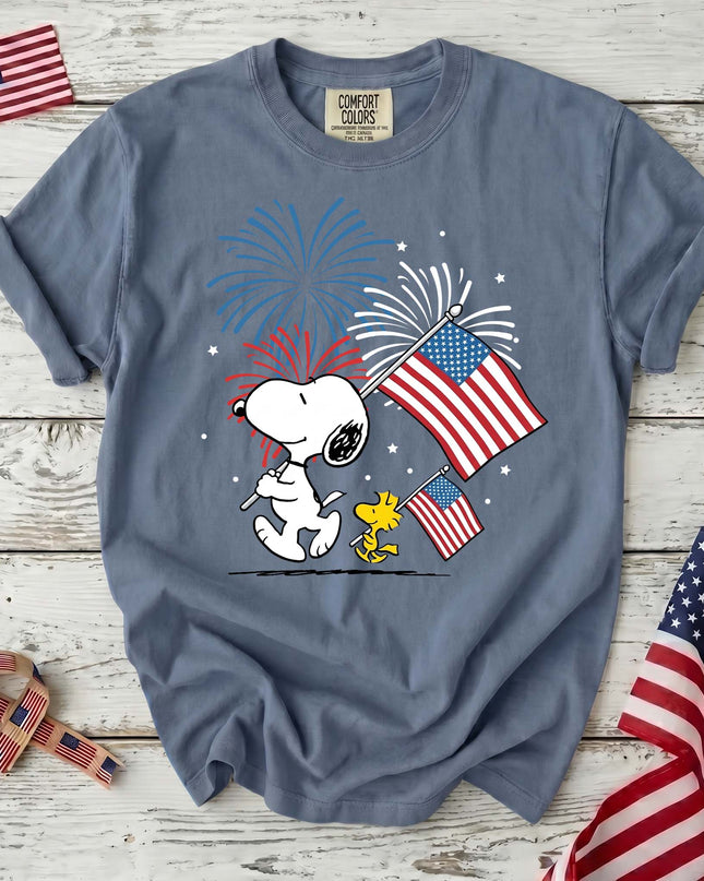 JEAN_a5c84815-9ea0-4222-98e6-d5bc6a2a1a94 - AuraNations - Comfort Colors 250th Anniversary USA Fireworks T-Shirt - Blue Jean / S - 250TH ANNIVERSARY, ALL, COMFORT COLORS, NO CUSTOM, PRODUCTS, SNPY, TSHIRT