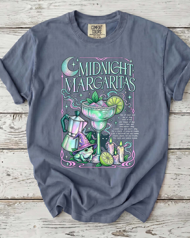 Comfort Colors Midnight Margaritas Witch Shirt Spooky Cocktail Halloween T-Shirt