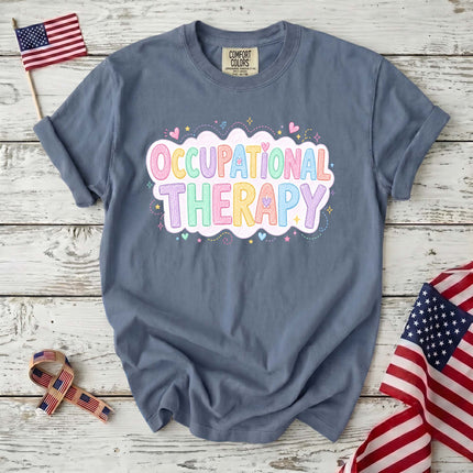 Comfort Colors Occupational Therapy Pastel Rainbow Therapist Gift T-Shirt