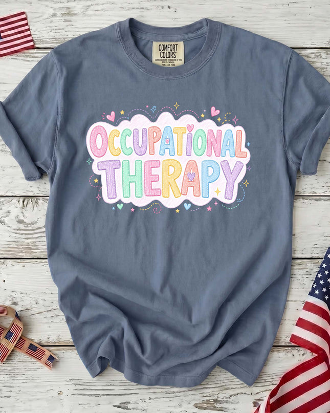 Comfort Colors Occupational Therapy Pastel Rainbow Therapist Gift T-Shirt
