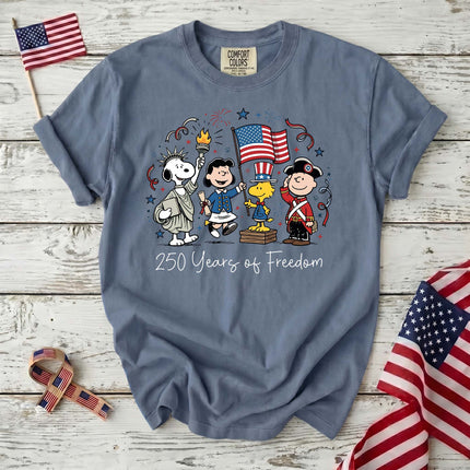 Comfort Colors 250 Years Of Freedom Patriotic Historical Costumes T-Shirt