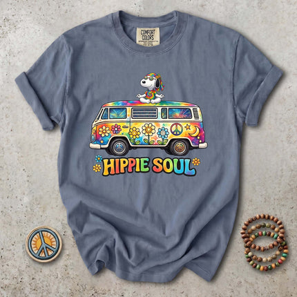 Comfort Colors Hippie Soul Tie Dye Van Peace Flower T-Shirt