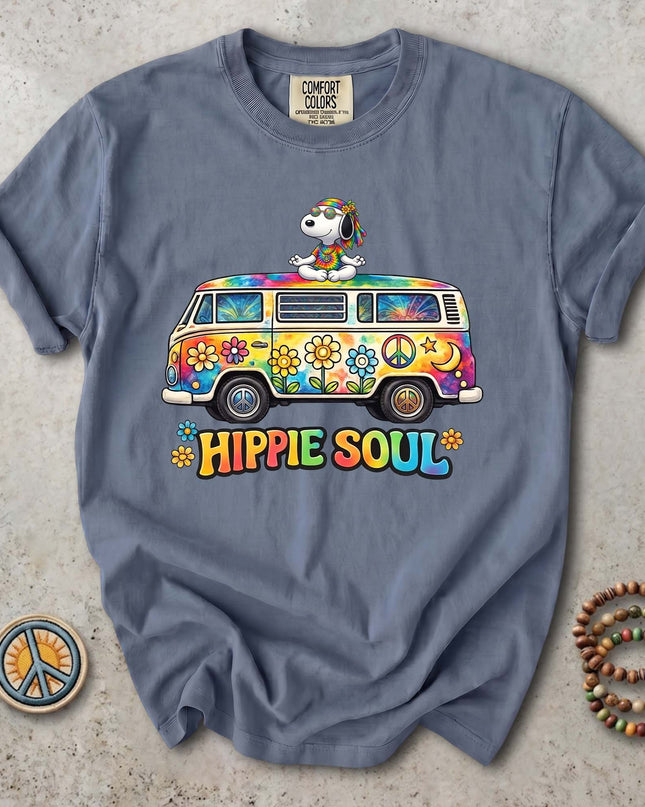 Comfort Colors Hippie Soul Tie Dye Van Peace Flower T-Shirt