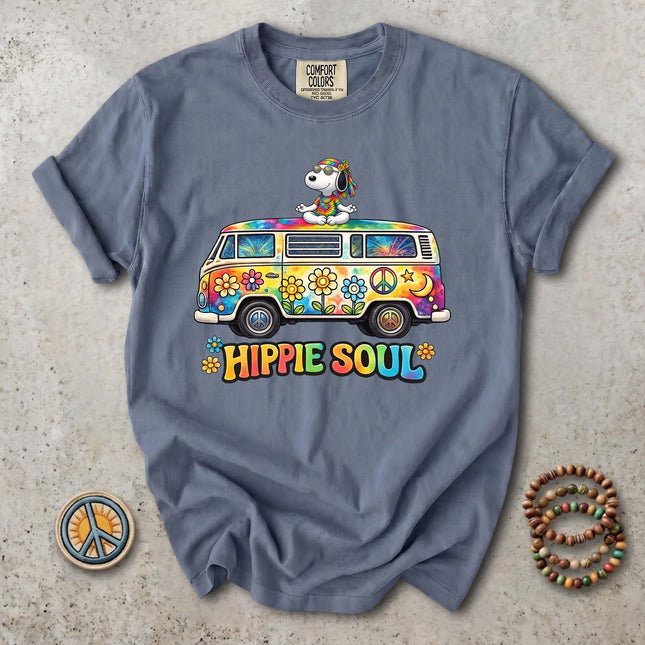 Comfort Colors Hippie Soul Tie Dye Van Peace Flower T-Shirt