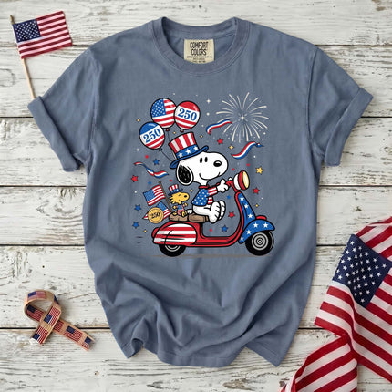 Comfort Colors 250th USA Patriotic Scooter Dog T-Shirt