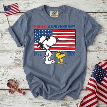 Comfort Colors 250th Anniversary USA Cool Dog Flag T-Shirt