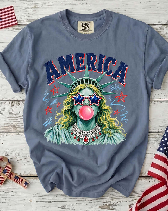 Comfort Colors Liberty of Freedom Patriotic America Lady Liberty T-Shirt