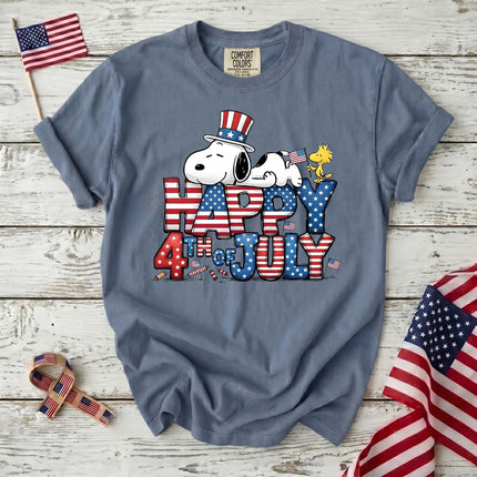 Comfort Colors Happy 4th Of July Sleepy Patriotic Dog T-Shirt