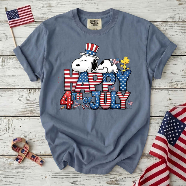 Comfort Colors Happy 4th Of July Sleepy Patriotic Dog T-Shirt