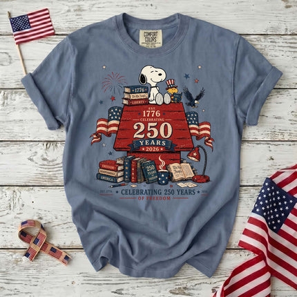 Comfort Colors Celebrating 250 Years Of Freedom Reading Dog T-Shirt