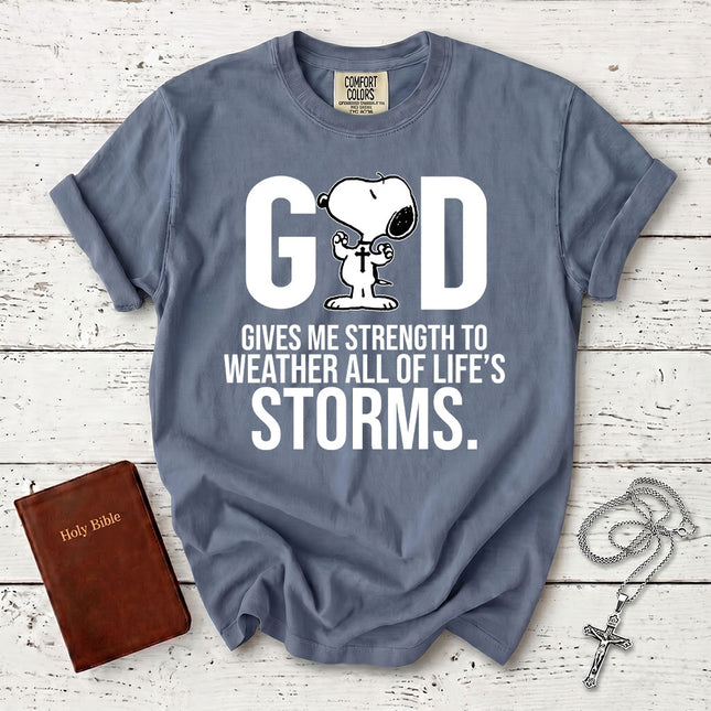 Comfort Colors God Gives Me Strength Christian T-Shirt