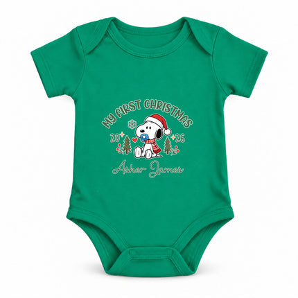 Personalized My First Christmas 2026 Custom Name Baby Bodysuit