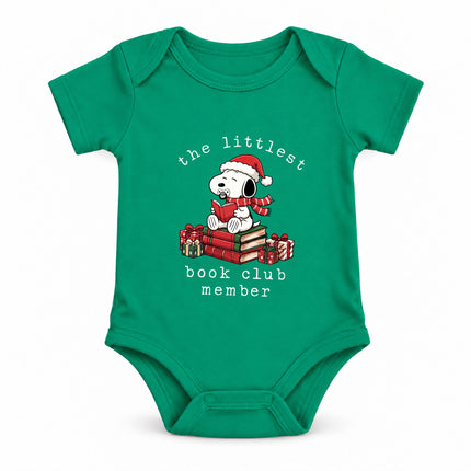 The Littlest Book Club Member Christmas Reader Baby Bodysuit