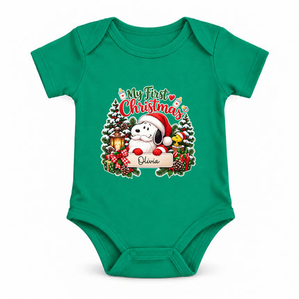 Personalized My First Christmas Baby Name Keepsake Baby Bodysuit