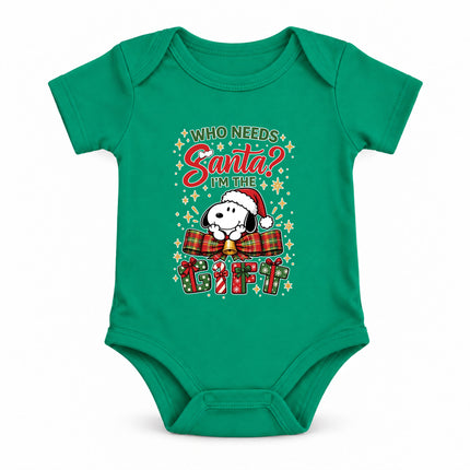 I'm the Gift Funny Christmas Plaid Bow Baby Bodysuit