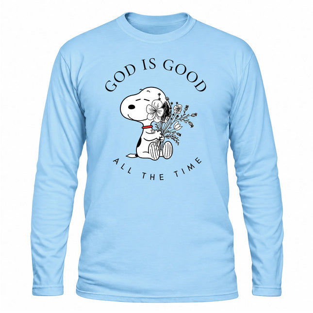God Is Good All The Time Floral Christian Christmas Gift Long Sleeve T-Shirt