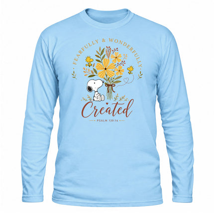 Fearfully and Wonderfully Created Floral Psalm 139 14 Christmas Gift Long Sleeve T-Shirt