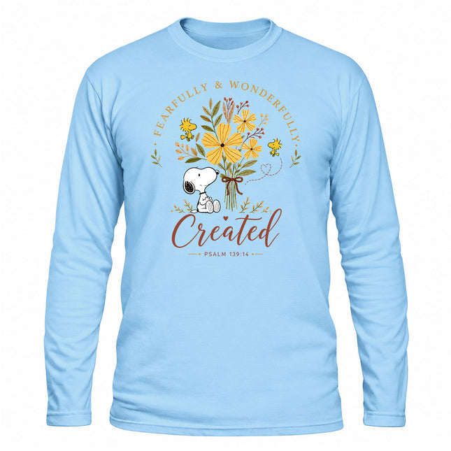 Fearfully and Wonderfully Created Floral Psalm 139 14 Christmas Gift Long Sleeve T-Shirt