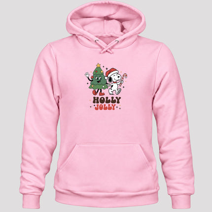 Holly Jolly Christmas Tree Candy Cane Retro Hoodie