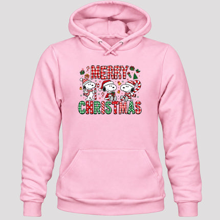 Merry Christmas Plaid Candy Cane Holiday Hoodie