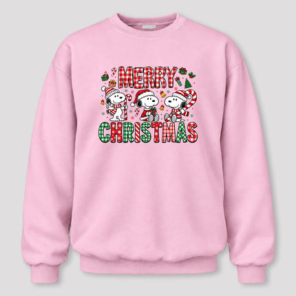 Merry Christmas Plaid Candy Cane Holiday Sweatshirt