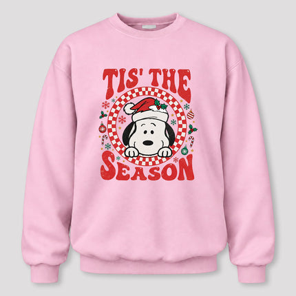 Tis The Season Christmas Retro Checkered Santa Hat Sweatshirt