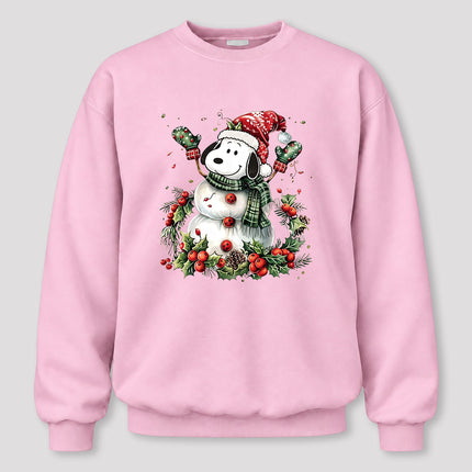 Christmas Snowman Santa Hat Holly Berries Sweatshirt