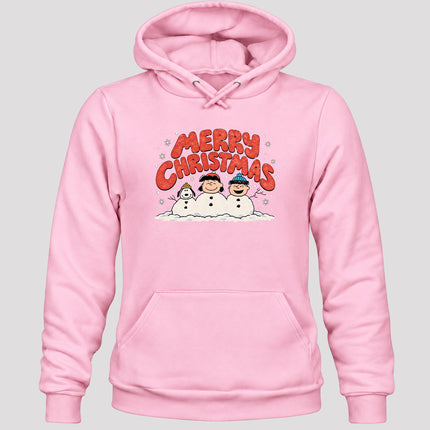 Merry Christmas Retro Snowmen Winter Scene Hoodie