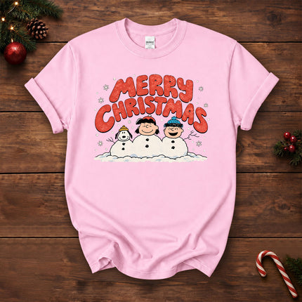 Merry Christmas Retro Snowy Winter Graphic T-Shirt