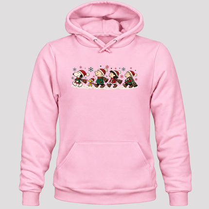Christmas Winter Walk Plaid Scarves Snowflakes Hoodie
