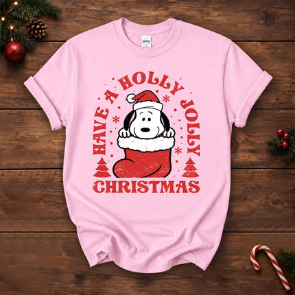 Have A Holly Jolly Christmas Retro Santa Stocking T-Shirt