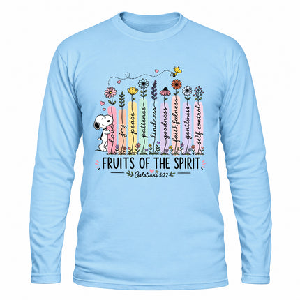 Fruits of the Spirit Galatians 5 22 Floral Christian Christmas Gift Long Sleeve T-Shirt