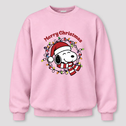 Merry Christmas Santa Hat Colorful Lights Sweatshirt