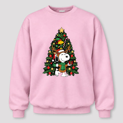 Christmas Tree Reindeer Antlers Festive Gift Sweatshirt